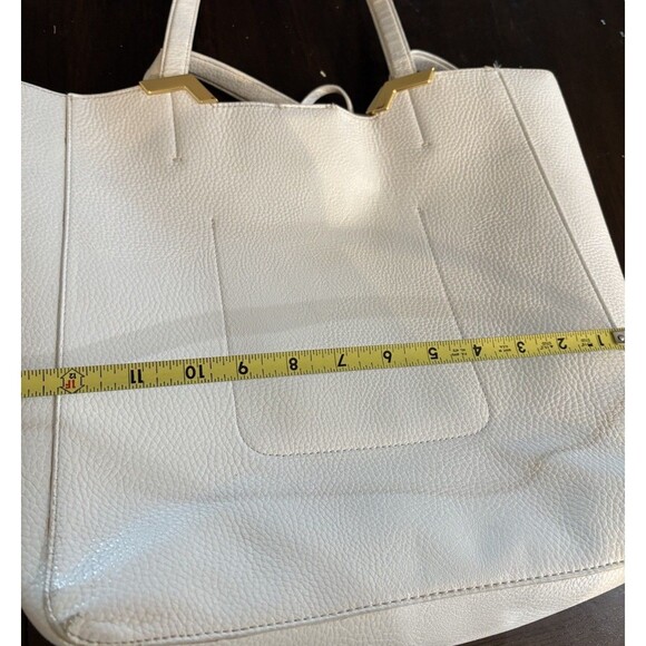 Lauren  Ralph Lauren White/ Crème Medium Tote Bag Purse Gold Accents 12”x12”x4” - Picture 10 of 16